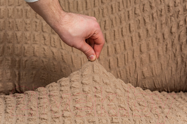 Изображение товара Чехол на 3-х местный диван Софатэкс Стандарт ПО-6 без оборки / 01618 (капучино)