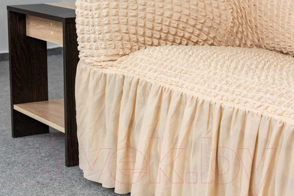 Изображение товара Комплект чехлов Софатэкс Люкс КПО 4 с оборкой (ваниль)