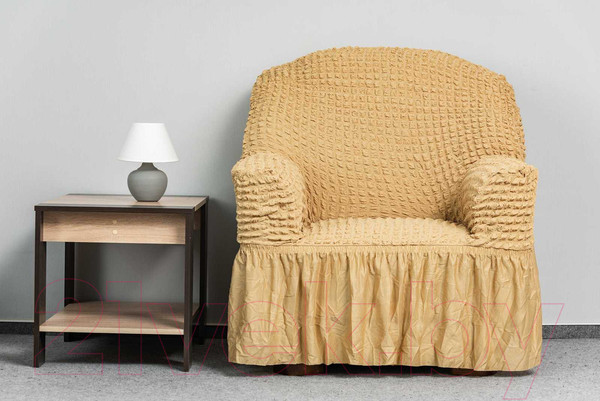 Изображение товара Комплект чехлов Софатэкс Люкс КПО 4 с оборкой / 00835 (песок)