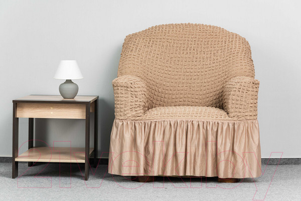 Изображение товара Комплект чехлов Софатэкс Стандарт КПО 4 с оборкой / 00828 (капучино)