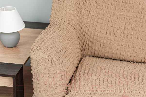 Изображение товара Комплект чехлов Софатэкс Стандарт КПО 4 с оборкой / 00828 (капучино)