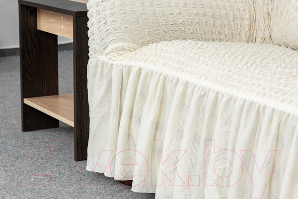 Изображение товара Комплект чехлов Софатэкс Стандарт КПО 4 с оборкой / 01666 (молочный)