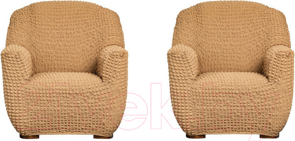 Изображение товара Комплект чехлов Софатэкс Люкс КПО-8 без оборки (кофе с молоком)