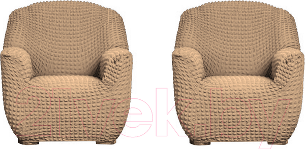 Изображение товара Комплект чехлов Софатэкс Люкс КПО-8 без оборки / 01416 (капучино)