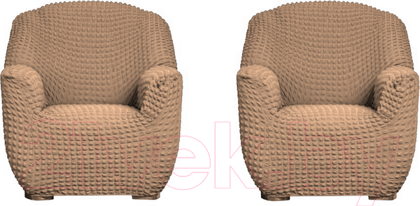 Изображение товара Комплект чехлов Софатэкс Стандарт КПО-8 без оборки / 01421 (капучино)