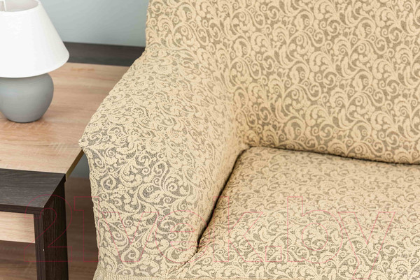 Изображение товара Чехол на 2-х местный диван Софатэкс Стандарт ПО-9 Венеция без оборки / 01603 (песок)