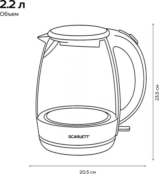 Изображение товара Электрочайник Scarlett SC-EK27G19