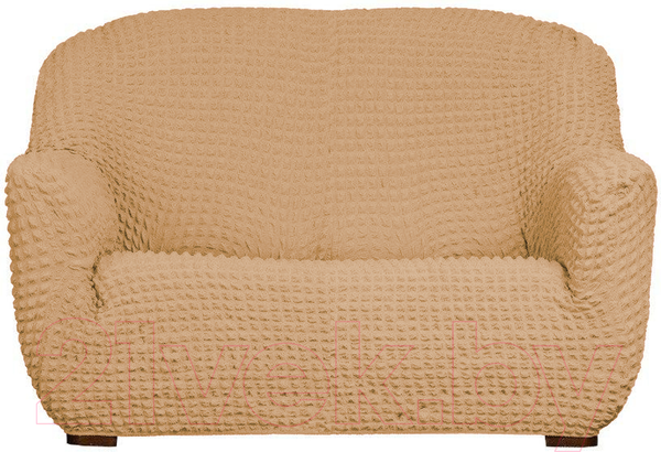 Изображение товара Чехол на 2-х местный диван Софатэкс Стандарт ПО-14 без оборки (кофе с молоком)