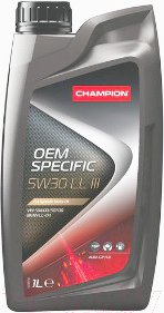 Изображение товара Моторное масло Champion OEM Specific 5W30 C3 LL III / 1048182 (1л)