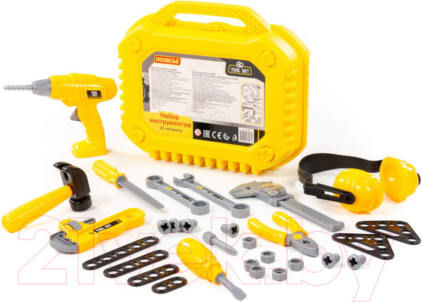 Изображение товара Набор инструментов игрушечный Полесье №20 / 89465 (32эл)