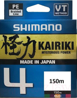 Изображение товара Леска плетеная Shimano Kairiki 4 PE 0.13мм / LDM54TE1013015M (150м, разноцветный)