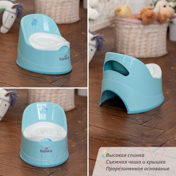 Изображение товара Детский горшок Kidwick Гигант / KW060202 (голубой/белый)