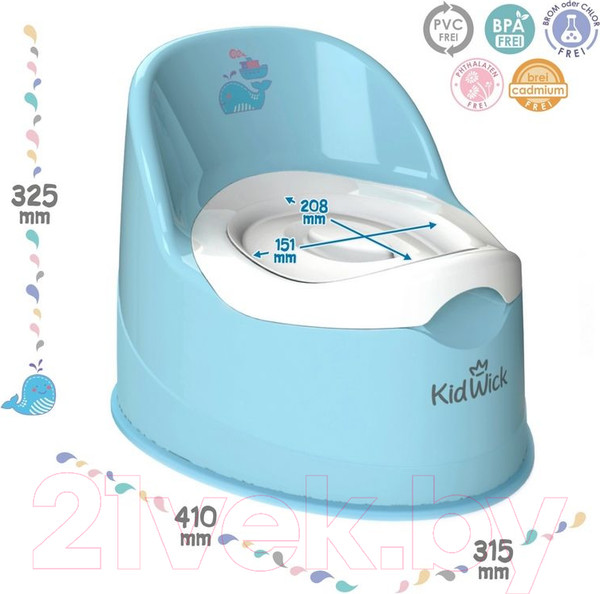 Изображение товара Детский горшок Kidwick Гигант / KW060202 (голубой/белый)