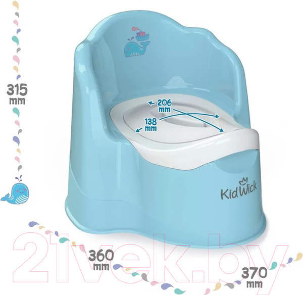 Изображение товара Детский горшок Kidwick Трон / KW070202 (голубой/белый)