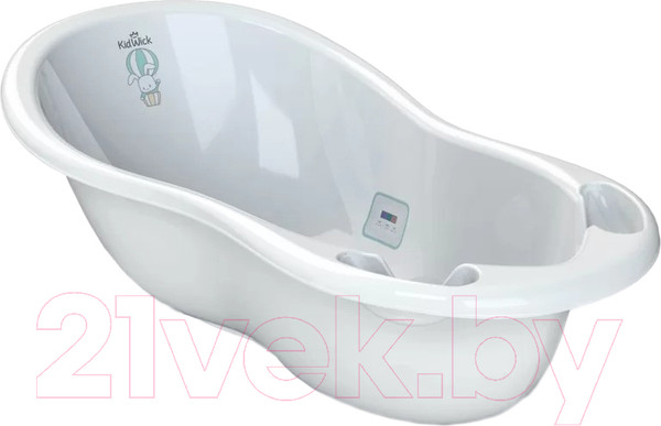 Изображение товара Ванночка детская Kidwick Шатл / KW220106 (с термометром, белый/бирюзовый)