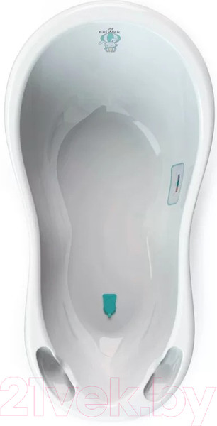 Изображение товара Ванночка детская Kidwick Шатл / KW220106 (с термометром, белый/бирюзовый)