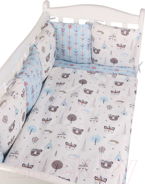 Изображение товара Бортик в кроватку Amarobaby Индейцы (12 подушек)