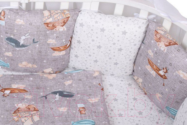 Изображение товара Бортик в кроватку Amarobaby Путешественники (12 подушек)
