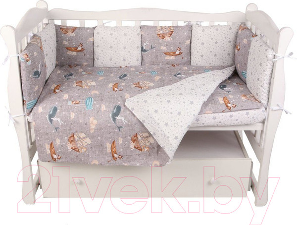 Изображение товара Бортик в кроватку Amarobaby Путешественники (12 подушек)