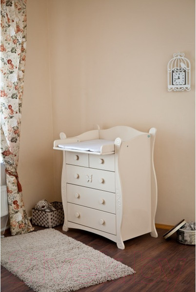 Изображение товара Комод пеленальный Красная звезда Бабочка / С 577 (белый)