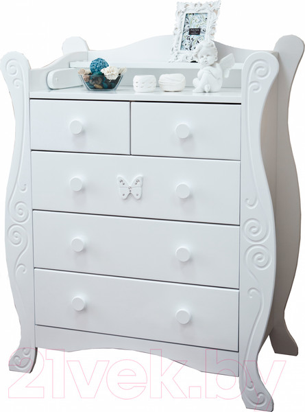 Изображение товара Комод пеленальный Красная звезда Бабочка / С 577 (ваниль)