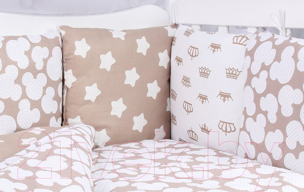 Изображение товара Комплект постельный для малышей Amarobaby Soft (15 предметов, коричневый)