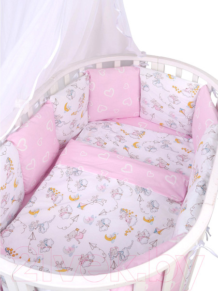 Изображение товара Комплект постельный для малышей Amarobaby Мышата в облаках / AMARO-3015-MvO