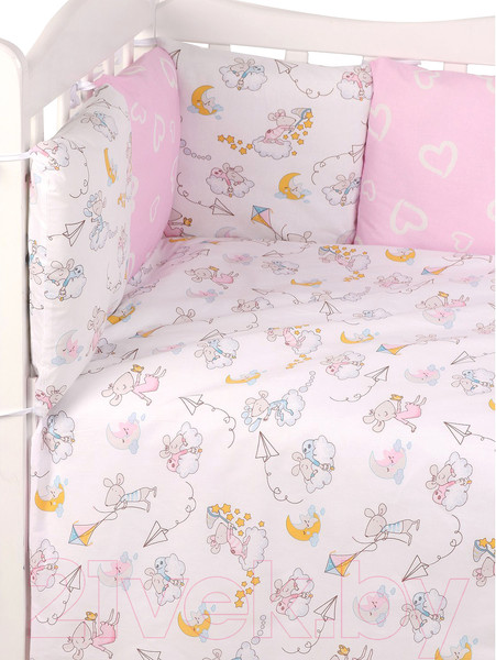 Изображение товара Комплект постельный для малышей Amarobaby Мышата в облаках / AMARO-3015-MvO