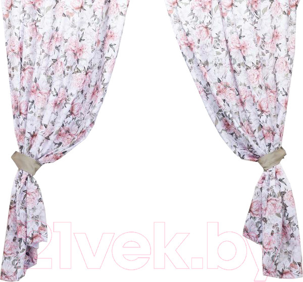 Изображение товара Комплект штор Этель Пионы 5513585 (145x180, 2шт, с подхватами)