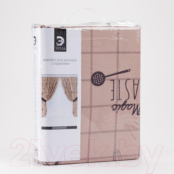 Изображение товара Комплект штор Этель HomeMade 5513586 (145x180, 2шт, с подхватами)