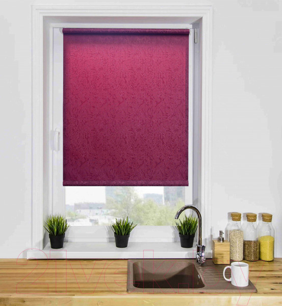 Изображение товара Рулонная штора Lm Decor Жаккард LM 66-31 85x160 (бордовый)