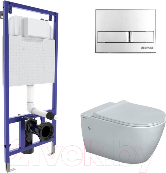 Изображение товара Унитаз подвесной с инсталляцией Berges Novum / 043216