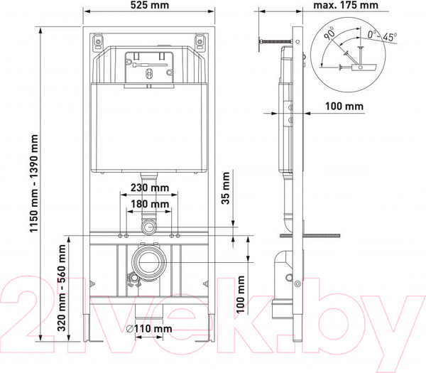 Изображение товара Унитаз подвесной с инсталляцией Berges Novum / 043216