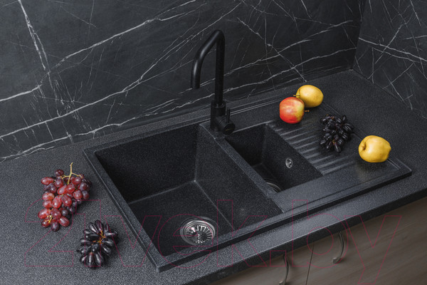 Изображение товара Мойка кухонная БелЭворс Forma L (черный, без сифона)