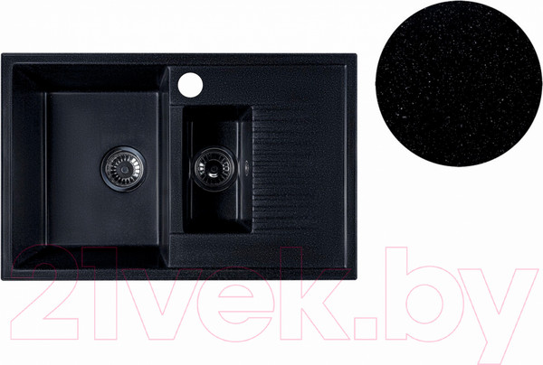 Изображение товара Мойка кухонная БелЭворс Forma L (черный, без сифона)