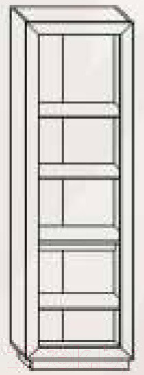 Изображение товара Шкаф с витриной Мебель-КМК Эстель П 0738.23 правый (дуб полярный/сосна)