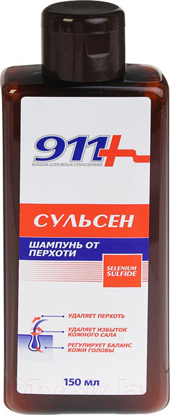 Изображение товара Шампунь для волос 911 Ваша служба спасения Сульсен 1% (150мл)