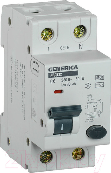 Изображение товара Выключатель автоматический Generica АВДТ 32 С6 / MAD25-5-006-C-30