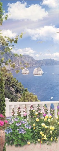 Изображение товара Фотообои листовые Citydecor Фреска балкончик 3D (100x254)