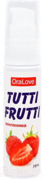 Изображение товара Лубрикант-гель Bioritm Tutti-Frutti со вкусом земляники (30г)
