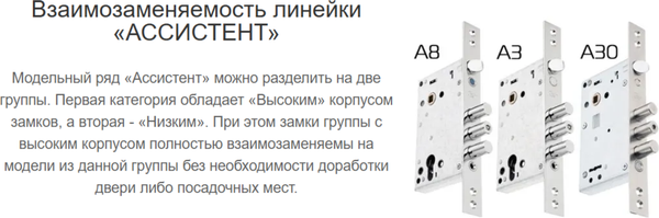 Изображение товара Замок врезной Crit А3 Ассистент (хром)