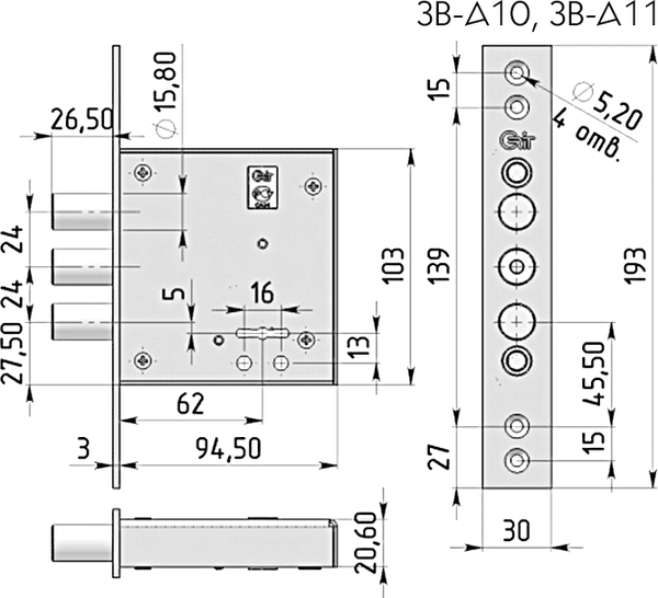 Изображение товара Замок врезной Crit А10 Ассистент (хром)