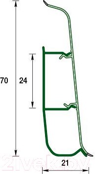 Изображение товара Плинтус Ideal Деконика 253 70мм (2.2м, ясень серый)
