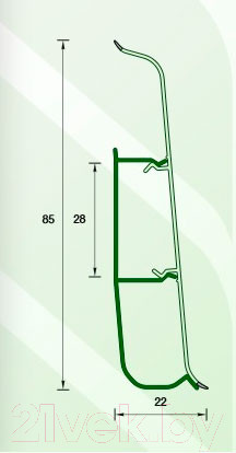 Изображение товара Плинтус Ideal Деконика 229 85мм (2.2м, дуб латте)