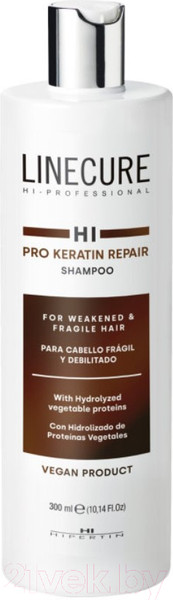 Изображение товара Шампунь для волос Hipertin Linecure Pro Keratin Repair Shampoo Для сухих и вьющихся волос (300мл)