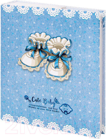 Изображение товара Фотоальбом Brauberg Baby Shoes / 391147 (голубой)