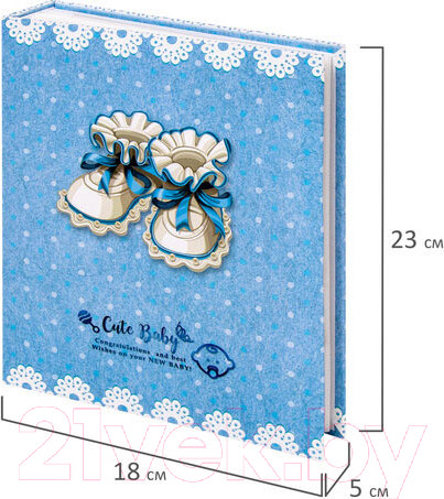 Изображение товара Фотоальбом Brauberg Baby Shoes / 391147 (голубой)