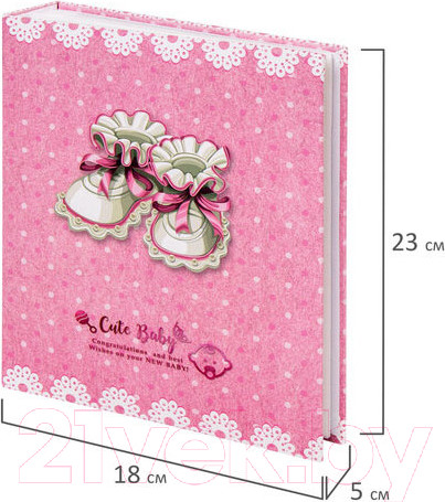 Изображение товара Фотоальбом Brauberg Baby Shoes / 391148 (розовый)