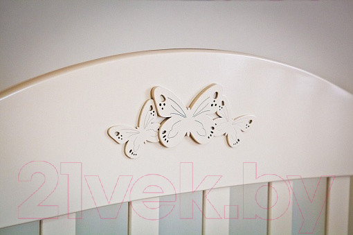 Изображение товара Накладка декоративная для мебели Красная звезда №23 Бабочки (Э01, слоновая кость)