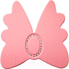 Изображение товара Накладка декоративная для мебели Лель Бант со стразами 002.4 (светло-розовый)